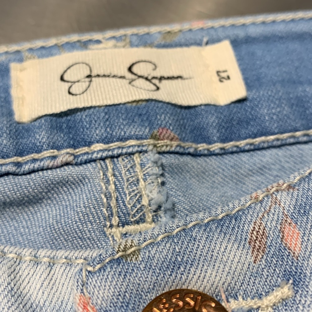 Jessica Simpson Kiss Me Super Skinny Floral Jeans Size 27 - Picture 6 of 9
